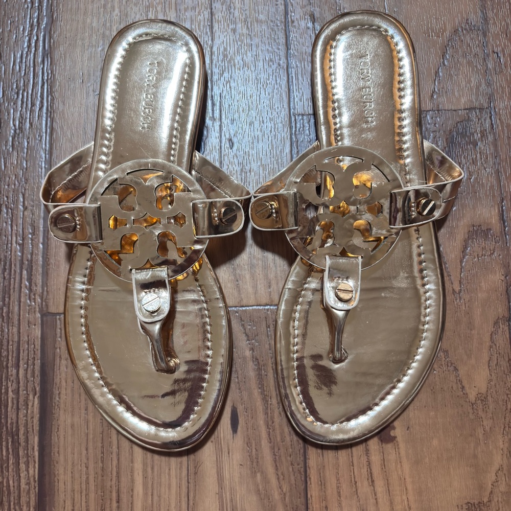 Tory Burch Metallic Gold Sandals